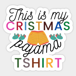 Christmas Pajama TShirt Sticker